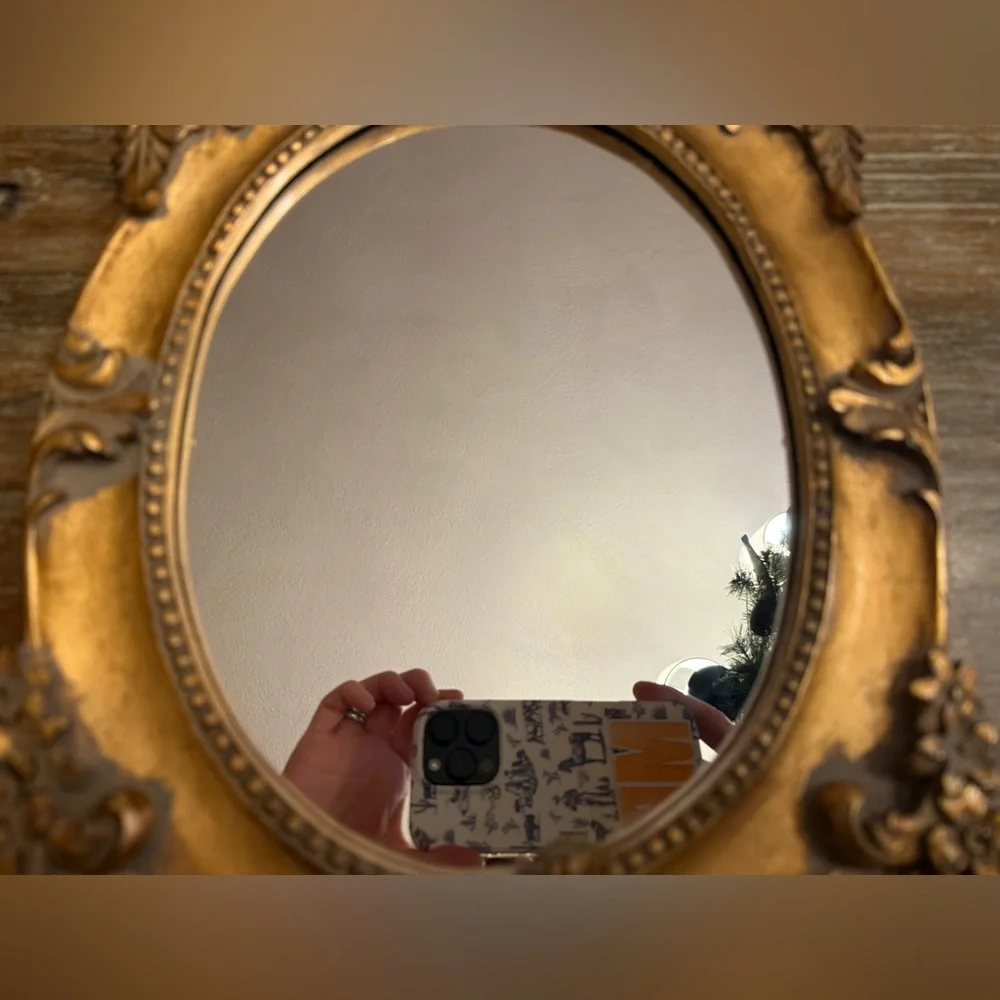VINTAGE ORNATE GILT FLORAL CARVED MIRROR – ITALIAN STYLE